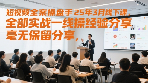 短视频全案操盘手25年3月线下课，全部实战一线操盘手经验分享，毫无保留分享，全是干货-网创资源库