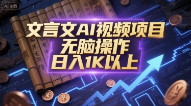 文言文AI视频项目，无脑操作，日入1K以上-网创资源库