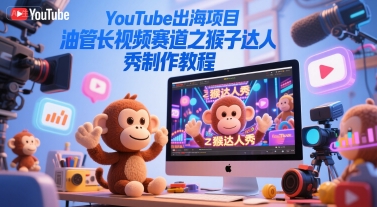 YouTube出海项目，油管长视频赛道之猴子达人秀制作教程-网创资源库