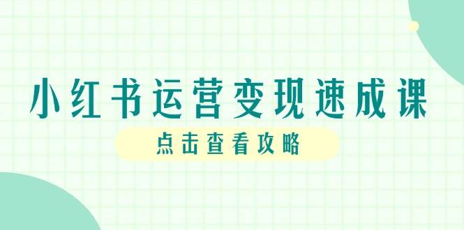 小红书运营变现速成课，账号搭建到暴力起号，个人IP全流程指南-网创资源库