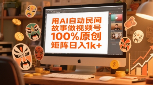 用AI自动民间故事做视频号，100%原创，矩阵日入1k+-网创资源库