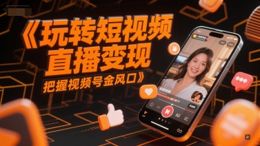 玩转短视频直播变现，把握视频号金风口-网创资源库
