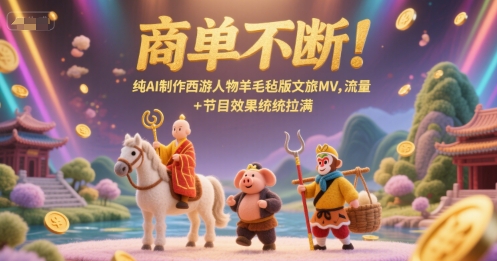 商单不断！纯AI制作西游人物羊毛毡版文旅MV，流量+节目效果统统拉满-网创资源库