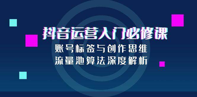 抖音运营入门必修课，账号标签与创作思维，流量池算法深度解析-网创资源库