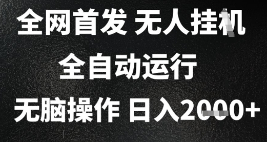 2025首发无人挂G项目，日入2k+，全自动运行，无脑操作，长期稳定 小白可玩【揭秘】-网创资源库
