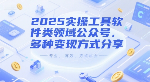 2025实操工具软件类领域公众号，多种变现方式分享-网创资源库