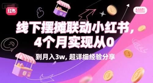 线下摆摊联动小红书，4 个月实现从 0 到月入3w，超详细经验分享-网创资源库
