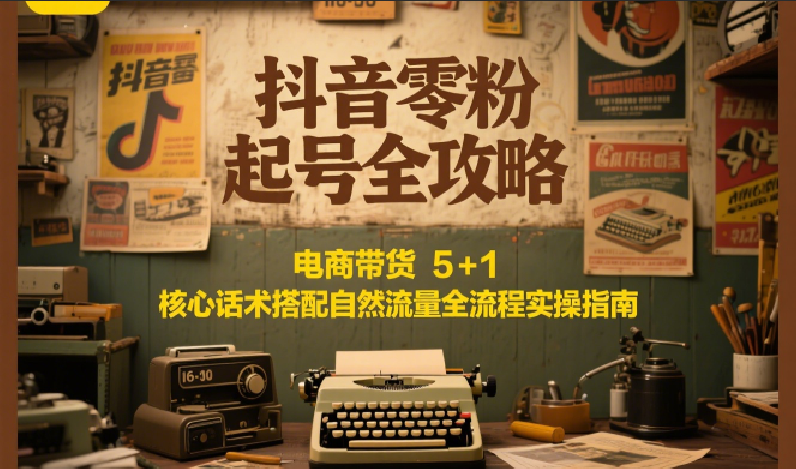 抖音零粉起号全攻略：电商带货 5+1 核心话术搭配自然流量全流程实操指南-网创资源库
