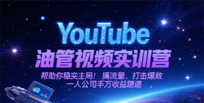 YouTube油管视频实训营，帮助你稳入局、搞流量、打爆款，一人公司千万收益赛道-网创资源库