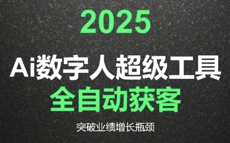 2025Ai数字人工具自动获客，教你借AI重塑获客流程，突破业绩增长瓶颈-网创资源库