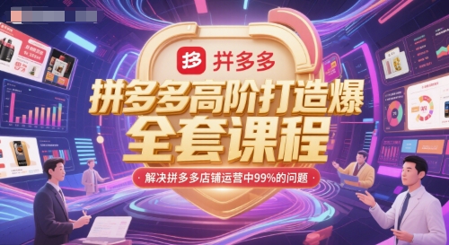 拼多多高阶打造爆款全套课程，解决拼多多店铺运营中99%的问题-网创资源库