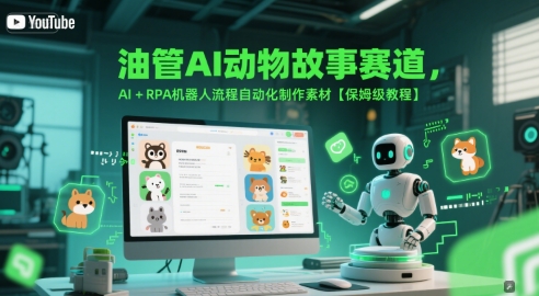 油管AI动物故事赛道，AI+RPA机器人流程自动化制作素材【保姆级教程】-网创资源库
