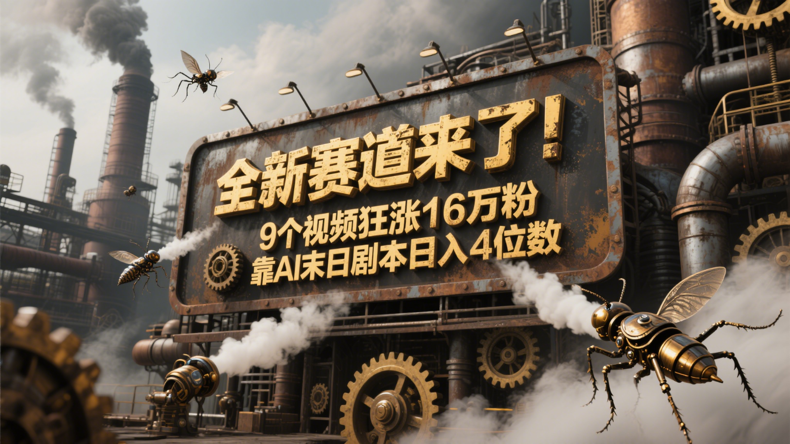 全新赛道来了！9个视频狂涨16万粉，靠AI末日剧本日入4位数，评论区爆肝追更！-网创资源库