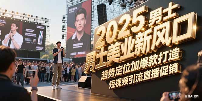 2025男士美业新风口，趋势定位加爆款打造，短视频引流直播促销-网创资源库