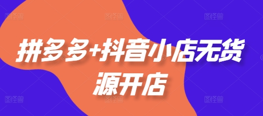 拼多多+抖音小店无货源开店，包括：选品、运营、基础、付费推广、爆款案例等(更新25年6月)-网创资源库