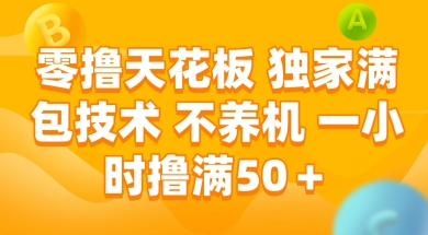 零撸天花板，独家满包技术 不养机 一小时撸满50+【揭秘】-网创资源库