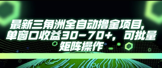 最新AI全自动游戏撸金项目，单窗口收益30-70+，可批量操作【揭秘】-网创资源库