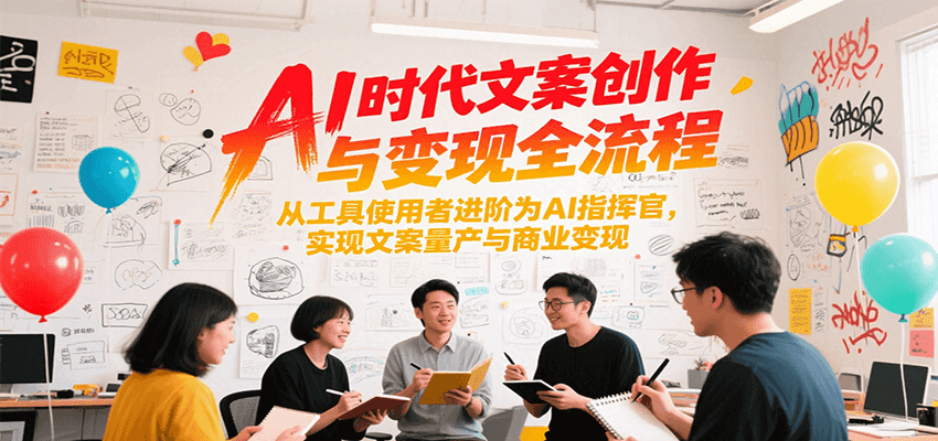 AI时代文案创作与变现全流程，从工具使用者进阶为AI指挥官，实现文案量产与商业变现-网创资源库