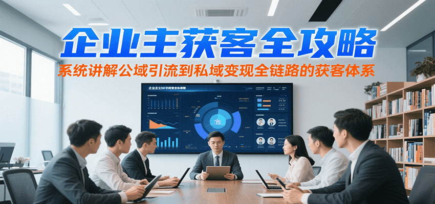 企业主获客全攻略，系统讲解公域引流到私域变现全链路的获客体系-网创资源库