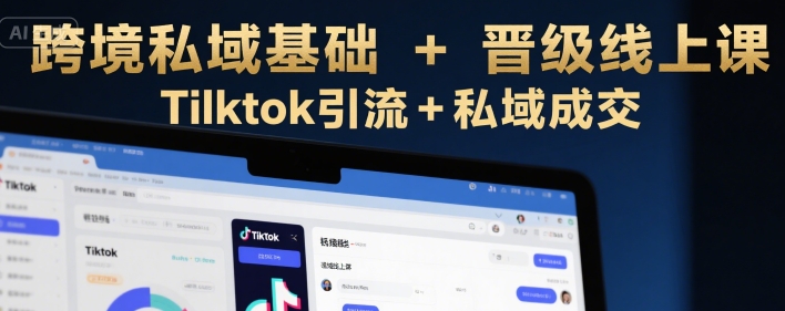 跨境私域基础+晋级线上课，Tilktok引流+私域成交-网创资源库