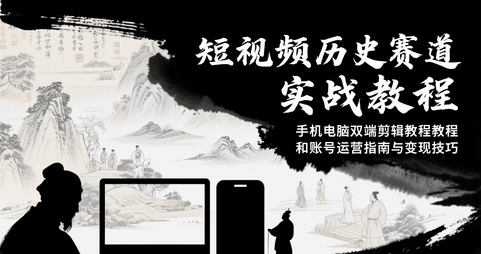 短视频历史赛道实战教程，手机电脑双端剪辑教程和账号运营指南与变现技巧-网创资源库