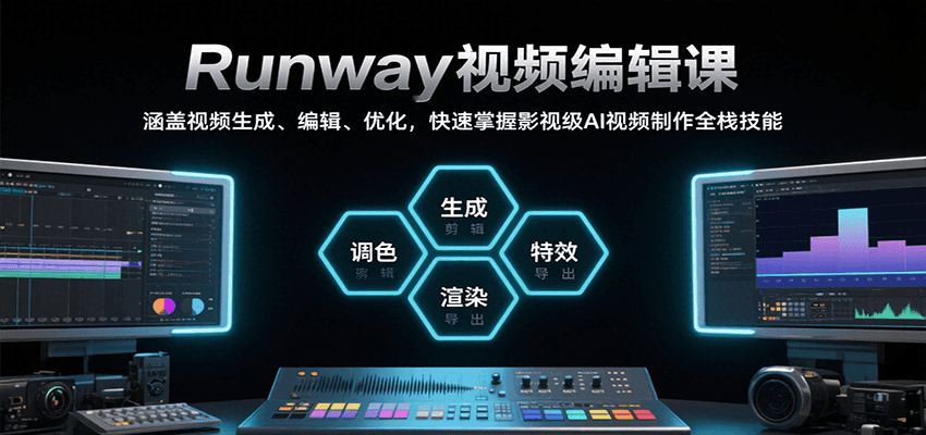 Runway视频编辑课，涵盖视频生成、编辑、优化，快速掌握影视级AI视频制作全栈技能-网创资源库