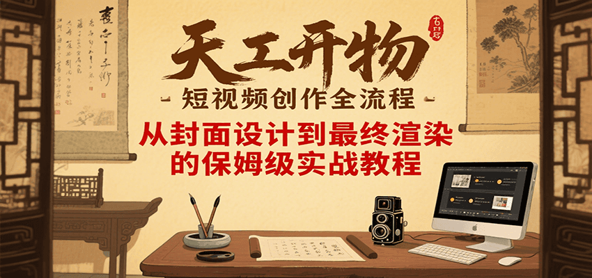 天工开物短视频创作全流程，从封面设计到最终渲染的保姆级实战教程-网创资源库
