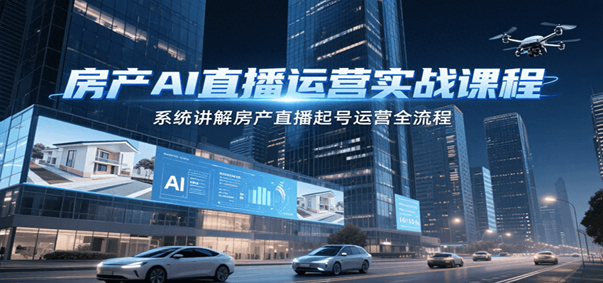 房产AI直播运营实战课程，系统讲解房产直播起号运营全流程-网创资源库