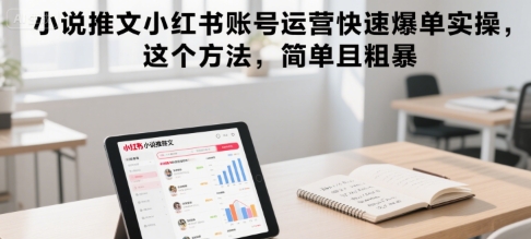 小说推文小红书账号运营快速爆单实操，这个方法，简单且粗暴-网创资源库