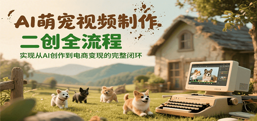AI萌宠视频制作二创全流程，实现从AI创作到电商变现的完整闭环-网创资源库