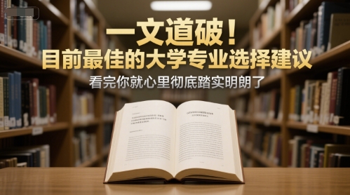 付费文章：一文道破！目前最佳的大学专业选择建议，看完你就心里彻底踏实明朗了-网创资源库