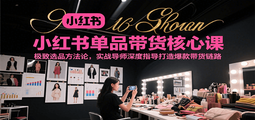 小红书单品带货核心课，极致选品方法论，实战导师深度指导打造爆款带货链路-网创资源库