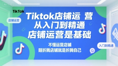 Tiktok店铺运营从入门到精通，店铺运营是基础，不懂运营店铺，瞎折腾店铺就是折腾自己-网创资源库