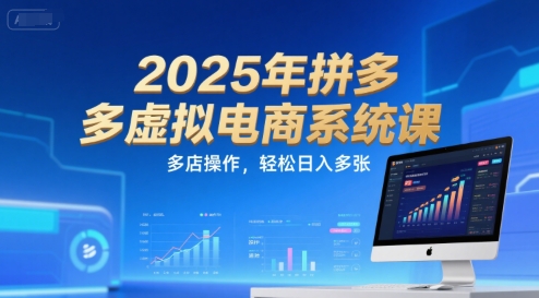 2025年拼多多虚拟电商系统课，多店操作，轻松日入多张-网创资源库