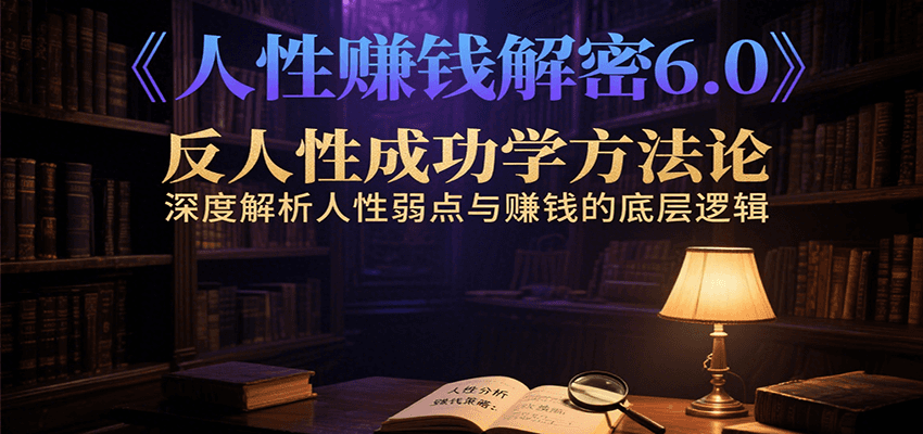 人性赚钱解密6.0，反人性成功学方法论，深度解析人性弱点与赚钱的底层逻辑-网创资源库