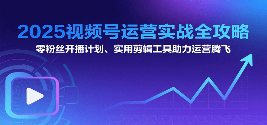 2025视频号运营实战全攻略：零粉丝开播计划、起号到到变现思维逻辑方法-网创资源库