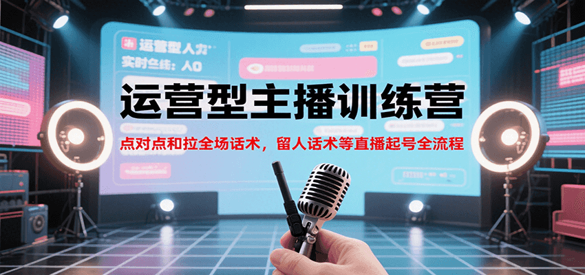 运营型主播训练营，点对点和拉全场话术，留人话术等直播起号全流程（更新7月）-网创资源库