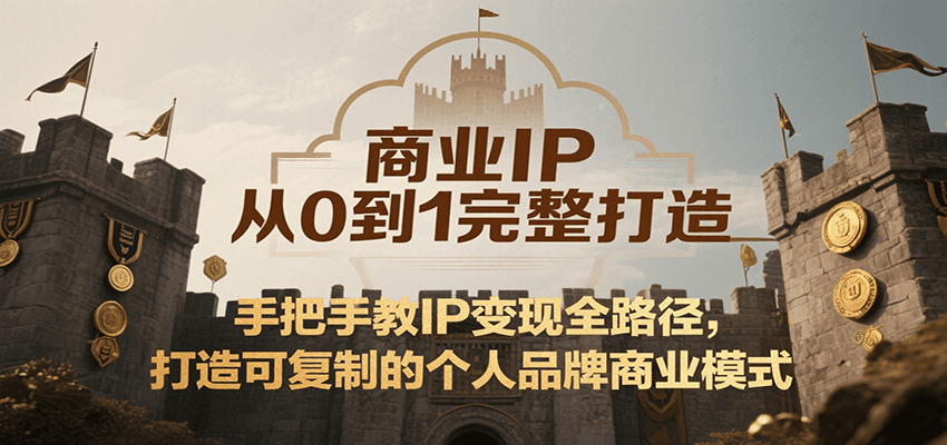 商业IP从0到1完整打造，手把手教IP变现全路径，打造可复制的个人品牌商业模式-网创资源库