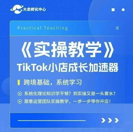 大卖家孵化中心TikTok实操课，TikTok小店成长加速器，跨境基础系统学习，一步一步带你开店-网创资源库