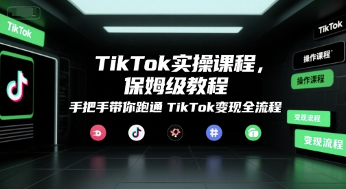 TikTok实操课程，保姆级教程，手把手带你跑通TikTok变现全流程-网创资源库
