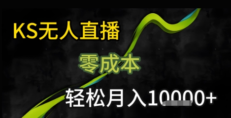 KS无人直播25年最新玩法，只需一部手机，轻松月入1W+【揭秘】-网创资源库