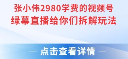 张小伟2980付费额视频号绿幕直播给你们拆解玩法-网创资源库