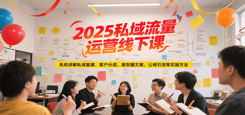 2025私域流量运营线下课，系统讲解私域基建/客户分层/朋友圈文案/公域引流等实操方法-网创资源库