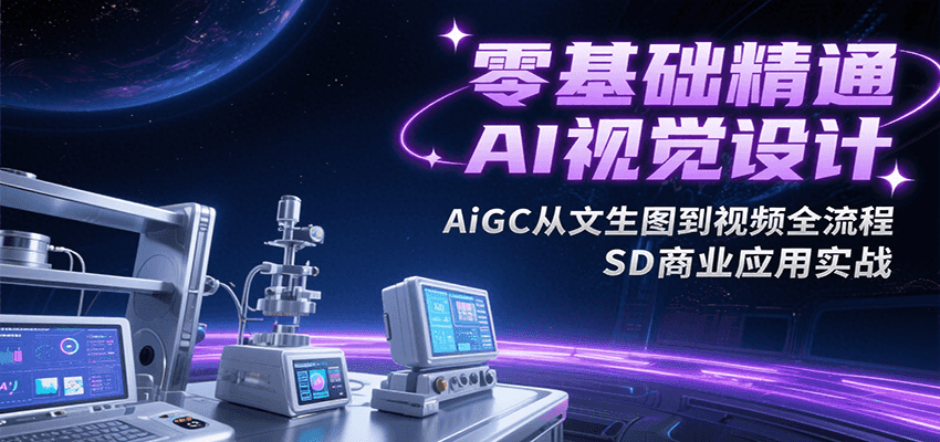 零基础精通AI视觉设计，AiGC从文生图到视频全流程，SD商业应用实战-网创资源库