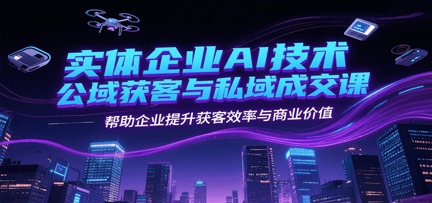 实体企业AI技术公域获客与私域成交课，帮助企业提升获客效率与商业价值-网创资源库