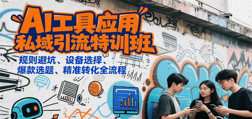 AI工具应用私域引流特训班，规则避坑、设备选择、爆款选题、精准转化全流程-网创资源库