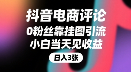 抖音电商评论，0粉丝靠挂图引流，被动挣抖音搜索佣金，小白当天见收益，还能躺挣下级评论增量收益-网创资源库