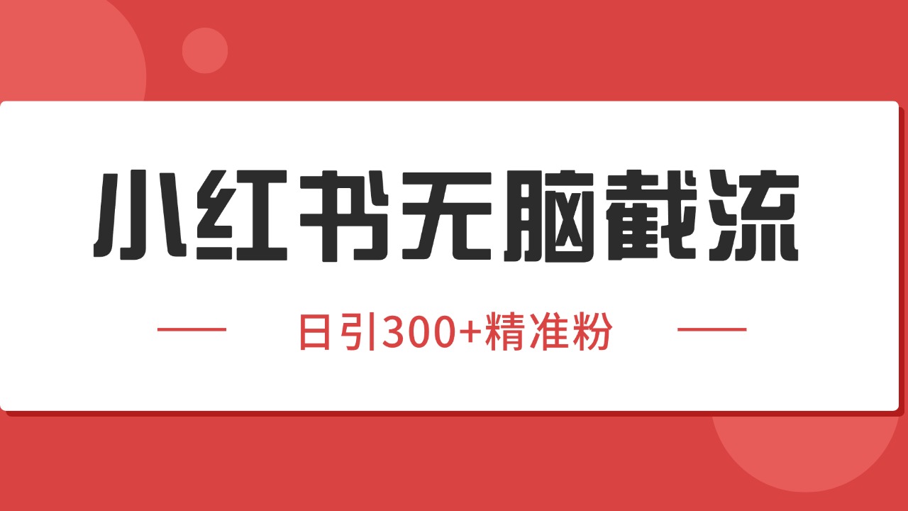 小红书截流同行客源，独家野路子获客玩法 日引200+暴力获客-网创资源库