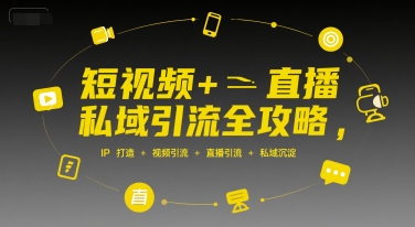 短视频+直播私域引流全攻略，IP打造 +视频引流 +直播引流 +私域沉淀-网创资源库