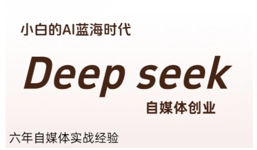 普通人利用Deepseek自媒体创业，零基础友好，小白的AI蓝海时代-网创资源库